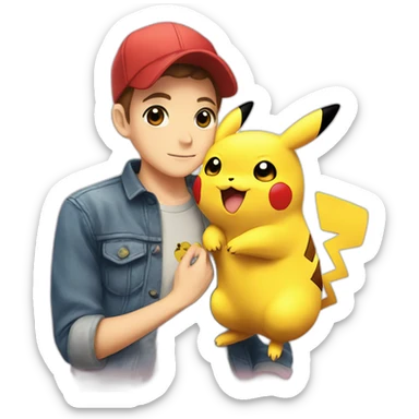 Pikachu love sticker