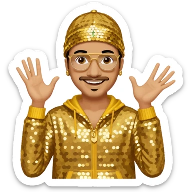 Ali G with gold sequin outfit sticker