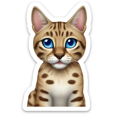 Lynx Bengal cat with Blue eyes sitting sticker