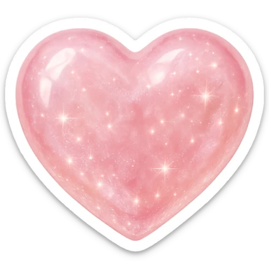 heart with a shimmering rose quartz finish, no background sticker