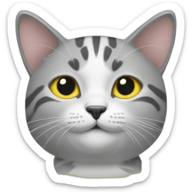 2 Cats 1 yellow  and 1 grey sticker