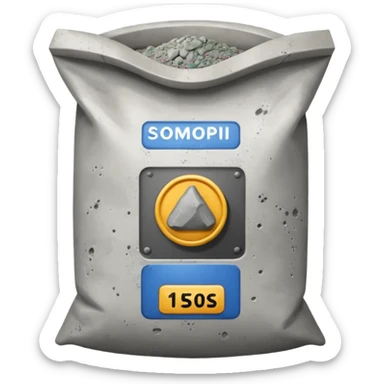 bag of concrete mix sticker