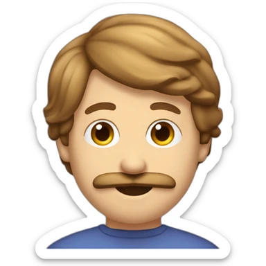 una persona de sexo masculino pelo LISO castaño leyendo libros muy real SIN BIGOTES Y BLANCO sticker