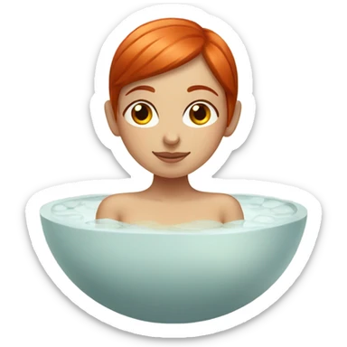 Red hair girl in spa relaxing  sticker