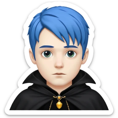 blue haired goth king sticker