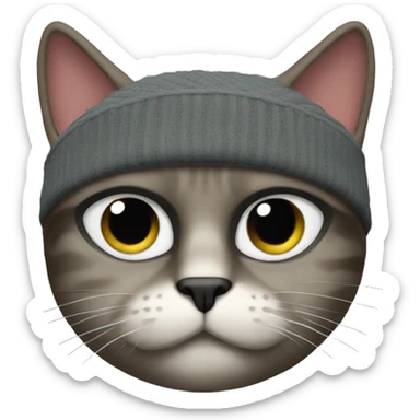 cat with ski mask  sticker