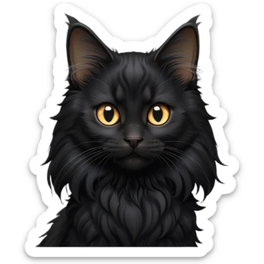 cinematic-black-maine-coon-kitten-portrait-emoji,-head-tilted-playfully-and-inquisitively,-sleek--black-fur,-simplified-yet-adorable-features,-highly-detailed,-glowing-with-a-warm,-friendly-glow  sticker