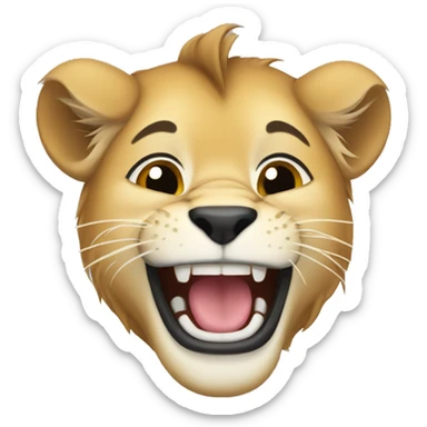 lioness laughing sticker