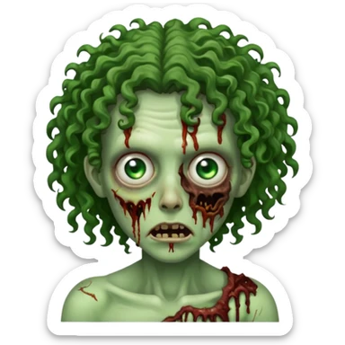 curly haired zombie sticker