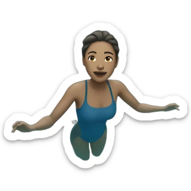 a woman swimming in the Atlantic ocean sticker