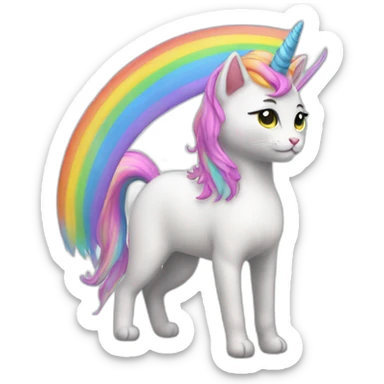 Rainbow cat unicorn happy sticker