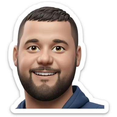 smiling boy with beard sticker