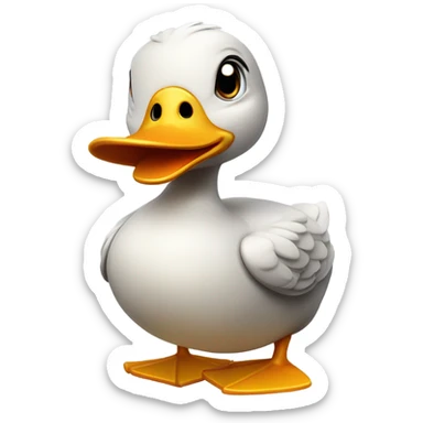 3d angry cute duck sticker
