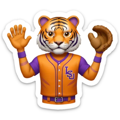 Lsu Tiger fierce with baseball jersey  sticker