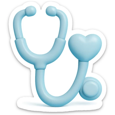 light blue stethoscope, heart-shaped chestpiece sticker