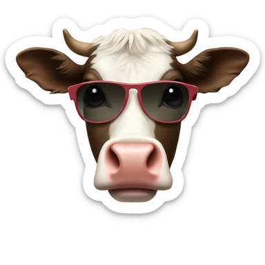 Cow in sunglasses sticker
