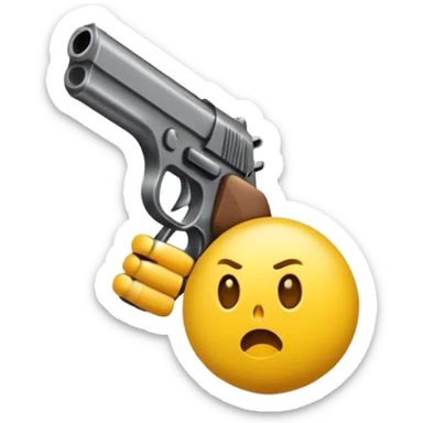 Emoji jaune qui se tire une balle de pistolet dans la tête et meurt sticker