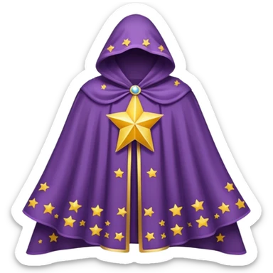 a fantasy  magic, white color with star pattern cloak sticker