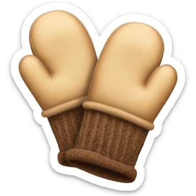 Beige and brown mittens sticker