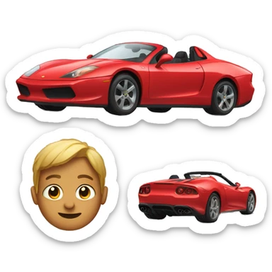 AI in red sports car sticker