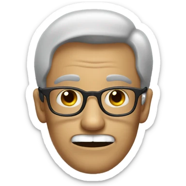 A man with glasses and horror face sticker