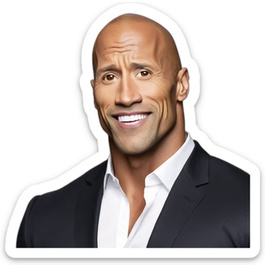 macron avec Dwayne Johnson dans ces bras sticker