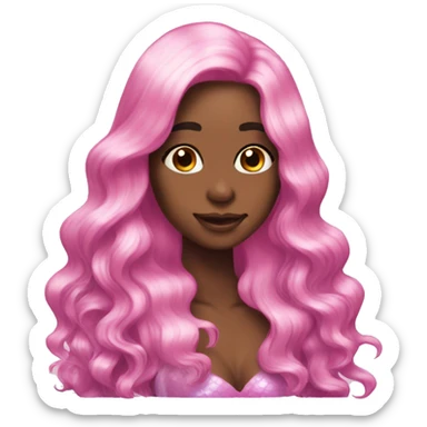 Iridescent mermaid long hair pink sticker