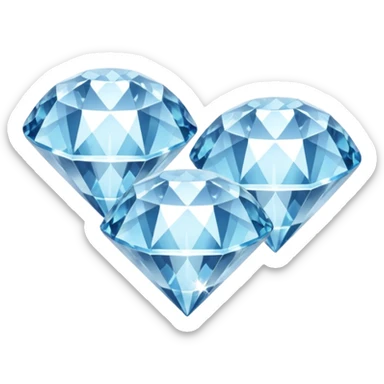 3 shiny diamonds closely together sticker