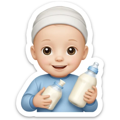 baby cute Milk bottle with cartoon face sticker