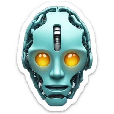 neural network brain robot sticker