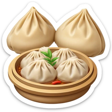 two buuz Mongolian dumpling  sticker
