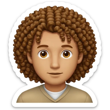 homme blanc brun avec cheveux frisés sticker