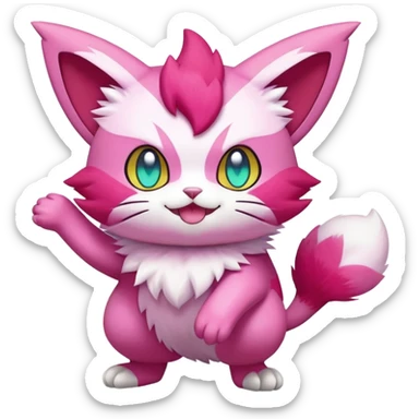 Skitty-Delcatty-Pokémon-Fakémon-hybrid-creature (full body) sticker