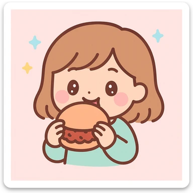 person eating sloppy joe sticker