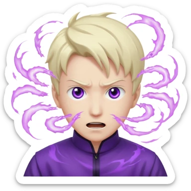 Saturo goji hitting a hollow purple sticker