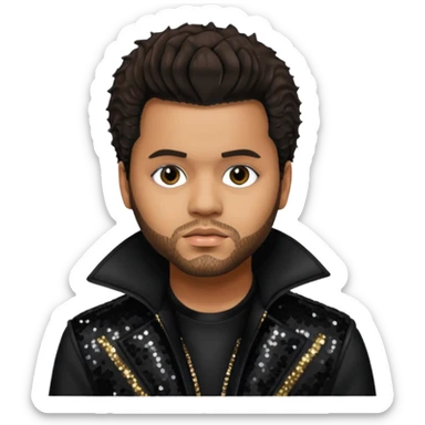 The Weeknd with Dark Brown Hair, Black Sequin Outfit sticker