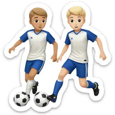 two brothers playings soccer in a park
 sticker