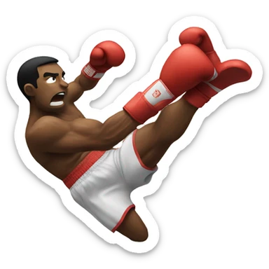 boxer punching side sticker
