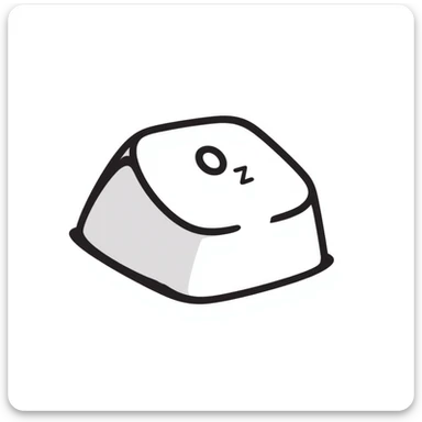 Number 0 keycap, keyboard button with the digit zero sticker