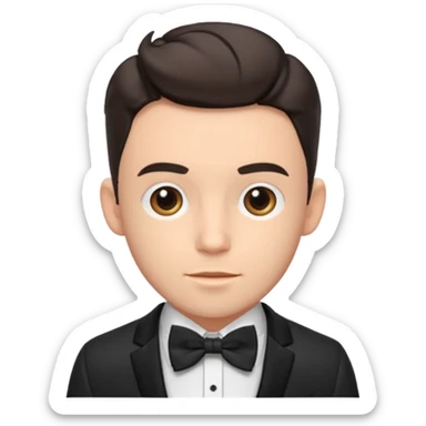 Jonathan Bailey with suit with bow tie sticker