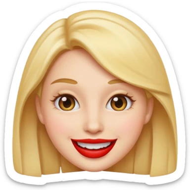 Emoji female with fake lips sticker