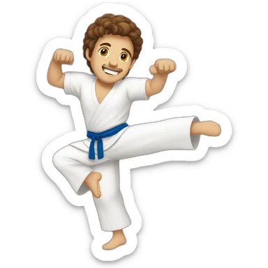 a brazilian white guy with brown hair doing capoeira sticker