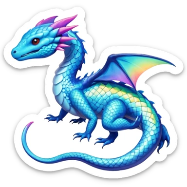 Colorful Shiny Exotic Amaura-Salandit-Aurorus-Dragonair-Fakémon-hybrid-creature (full body)  sticker