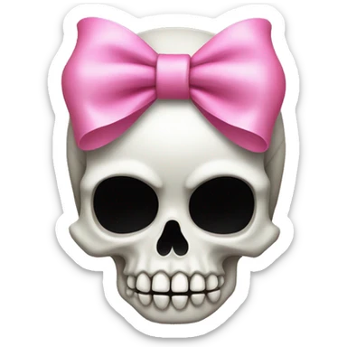 Skull with pink bow sticker