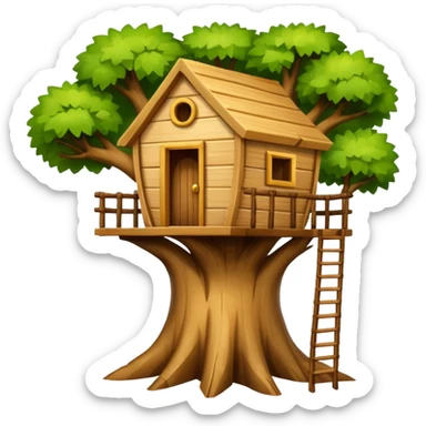 letter W on a treehouse in a tree sticker