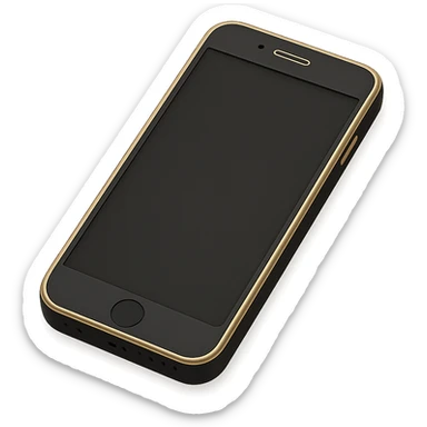 a smartphone with a blank screen in 3D black style sticker