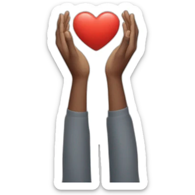 person holding arms over head with the arms bended to make a heart sticker