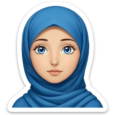 Turkish beautiful finish Konya girl blue eyes with starry night hijab and Watching the sky on the ground  sticker