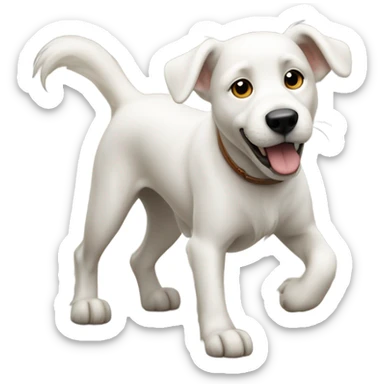 white dog dancing sticker