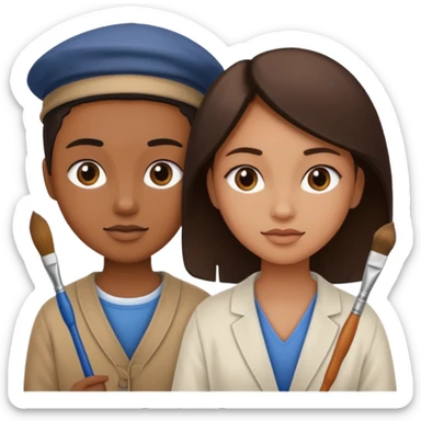 Restorers with Brushes,differnt types sticker